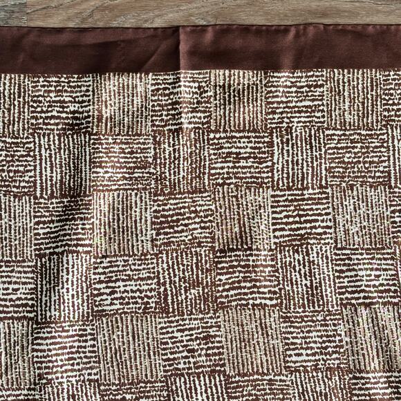 Vintage Bill Blass Silk Scarf Brown White Check Pattern 28” Square Designer - Picture 5 of 9
